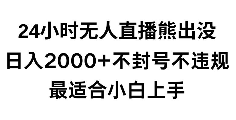 快手24小时无人直播熊出没，不封直播间，不违规，日入2000+，最适合小白上手，保姆式教学【揭秘】-kf网创
