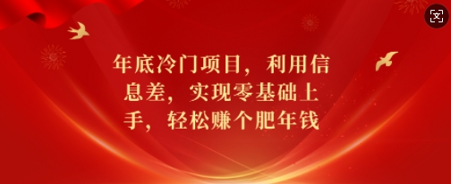 年底冷门项目，利用信息差，实现零基础上手，轻松赚个肥年钱【揭秘】-kf网创