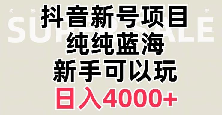 抖音蓝海赛道，必须是新账号，日入4000+【揭秘】-kf网创