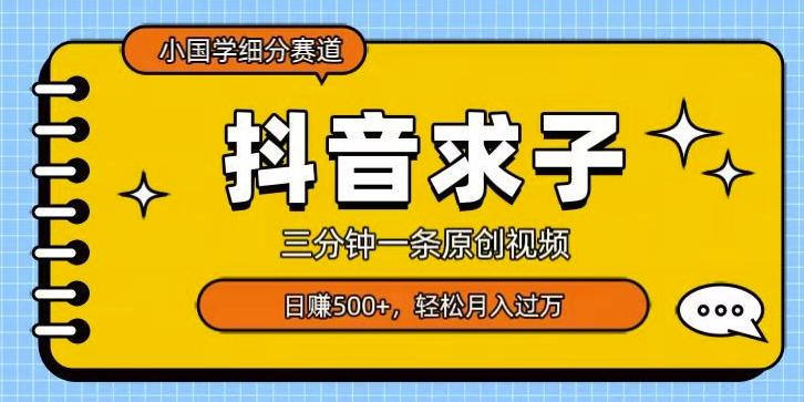 小国学细分赛道，三分钟一条原创视频，日赚500+，可矩阵复制-kf网创