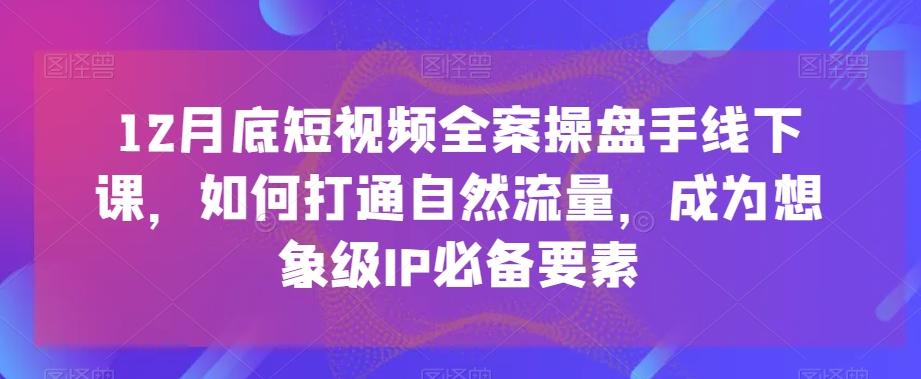 12月底短视频全案操盘手线下课，如何打通自然流量，成为想象级IP必备要素-kf网创