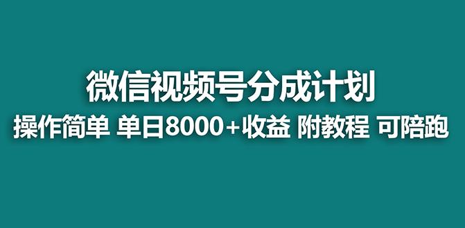 【蓝海项目】视频号分成计划最新玩法，单天收益8000+，附玩法教程，24年...-kf网创
