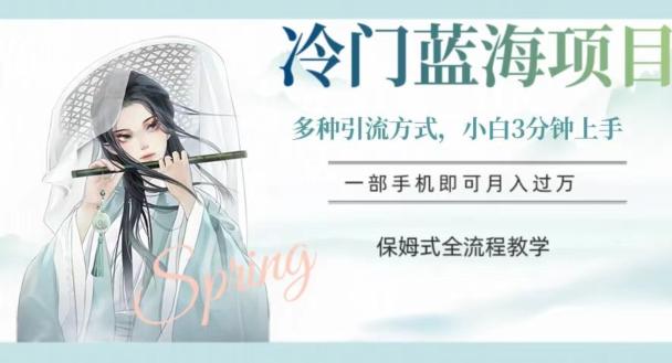 冷门蓝海项目，操作简单，小白3分钟上手，多种引流方式，保姆式全流程教学【揭秘】-kf网创