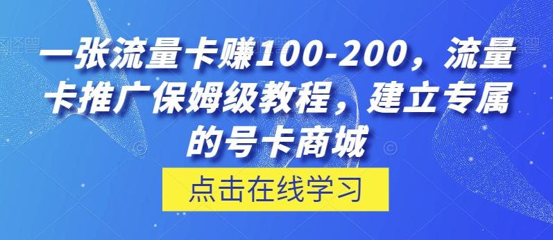 一张流量卡赚100-200，流量卡推广保姆级教程，建立专属的号卡商城-kf网创