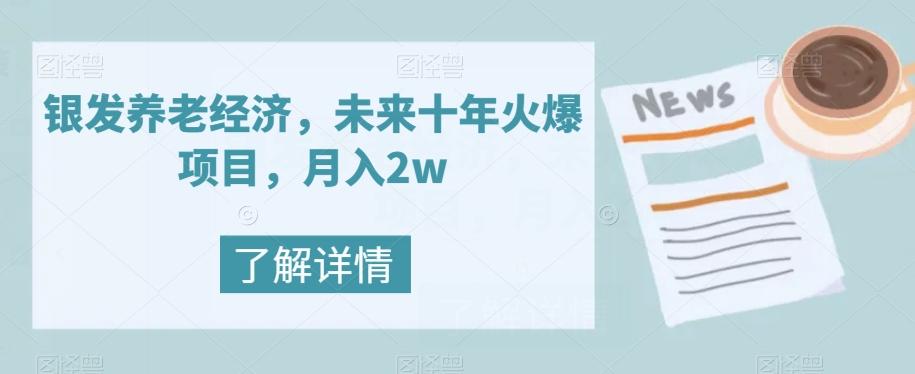 银发养老经济，未来十年火爆项目，月入2w【揭秘】-kf网创