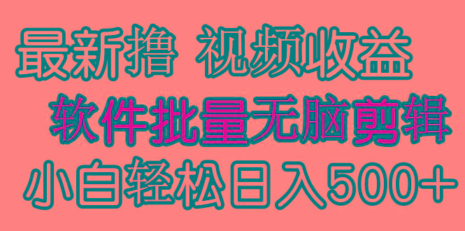 (9569期)发视频撸收益，软件无脑批量剪辑，第一天发第二天就有钱-kf网创