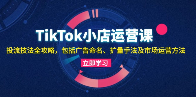 TikTok小店运营课：投流技法全攻略，包括广告命名 扩量手法及市场运营方法-kf网创