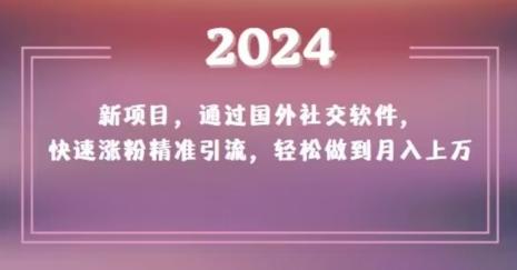 2024新项目，通过国外社交软件，快速涨粉精准引流，轻松做到月入上万【揭秘】-kf网创