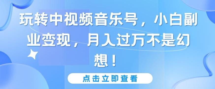 玩转中视频音乐号，小白副业变现，月入过万不是幻想【揭秘】-kf网创