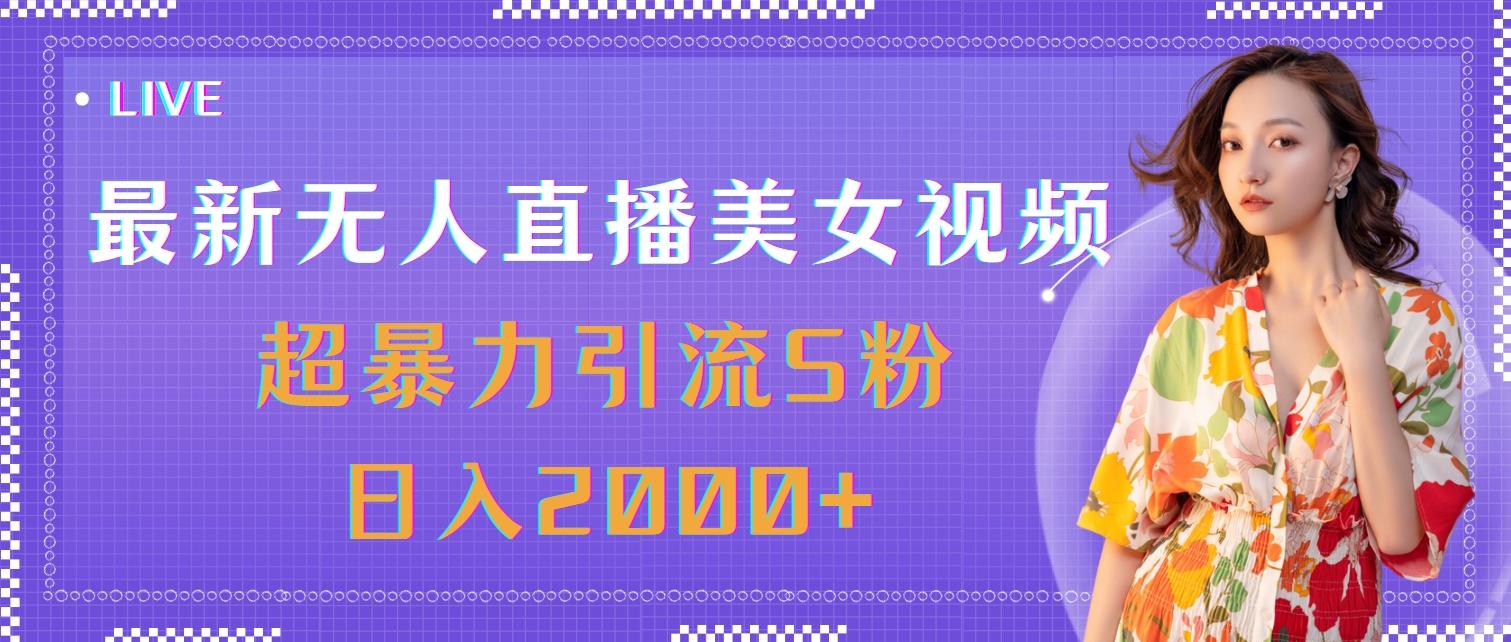 最新无人直播美女视频，超暴力引流S粉日入2000+-kf网创