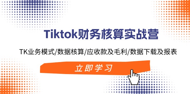 Tiktok财务核算实战营：TK业务模式/数据核算/应收款及毛利/数据下载及报表-kf网创
