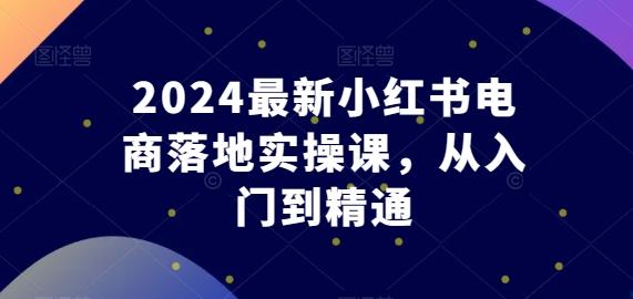 2024最新小红书电商落地实操课，从入门到精通-kf网创