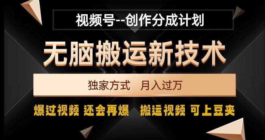 视频号无脑搬运新技术，破原创壕流量，独家方式，爆过视频，还会再爆【揭秘】-kf网创