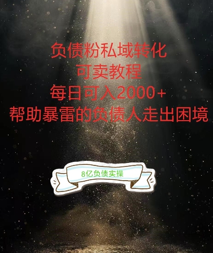 负债粉掘金计划，帮助负债者解决问题，债务规划，债务重组，最好的变现方式【揭秘】-kf网创