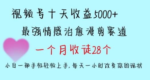 十天收益5000+，多平台捞金，视频号情感治愈漫剪，一个月收徒28个，小白一部手机轻松上手【揭秘】-kf网创