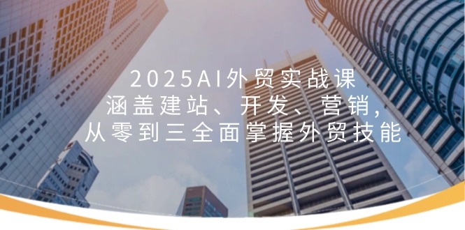 2025AI外贸实战课：涵盖建站、开发、营销, 从零到三全面掌握外贸技能-kf网创