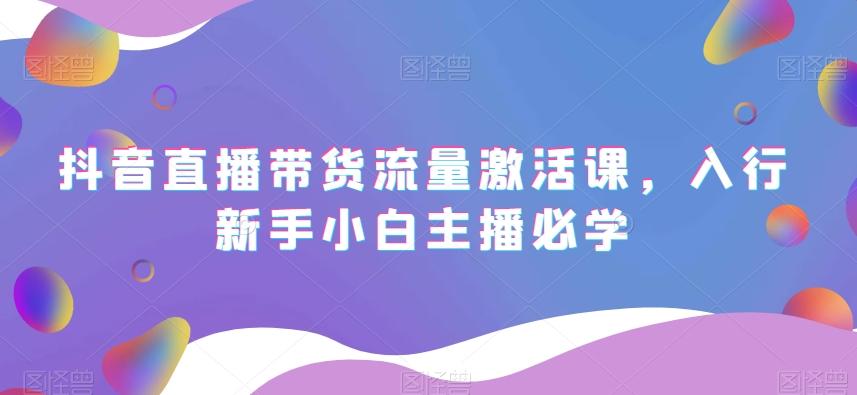 抖音直播带货流量激活课，入行新手小白主播必学-kf网创