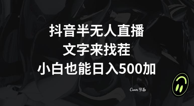 抖音半无人直播，文字来找茬小游戏，每天收益500+【揭秘】-kf网创