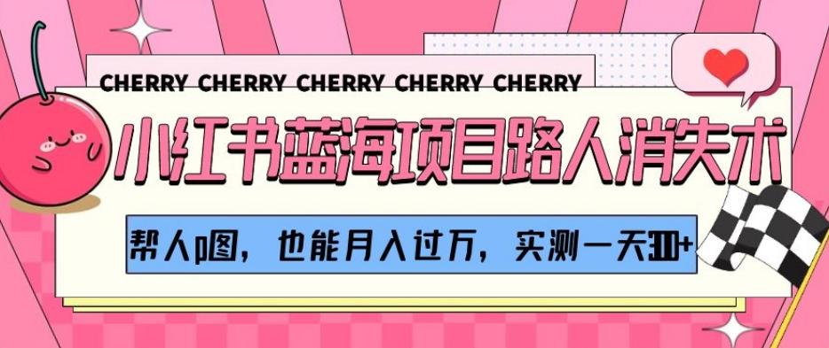 小红书蓝海项目路人消失术，帮人p图，也能月入过万，实测一天300+【揭秘】-kf网创