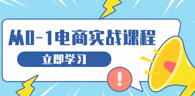 从零做电商实战课程，教你如何获取访客、选品布局，搭建基础运营团队-kf网创