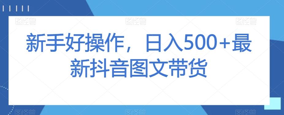 新手好操作，日入500+最新抖音图文带货【揭秘】-kf网创
