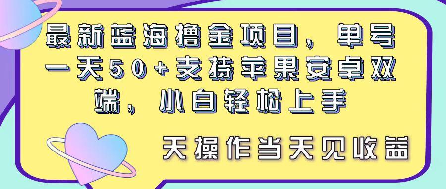 最新蓝海撸金项目，单号一天50+， 支持苹果安卓双端，小白轻松上手 当...-kf网创