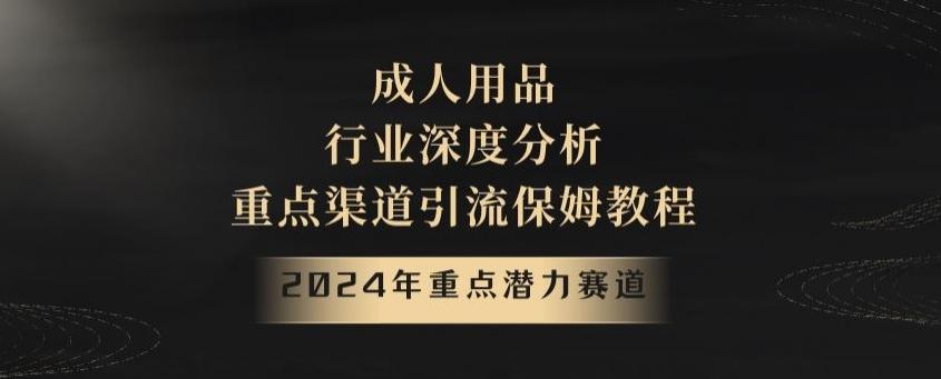 2024年重点潜力赛道，成人用品行业深度分析，重点渠道引流保姆教程【揭秘】-kf网创