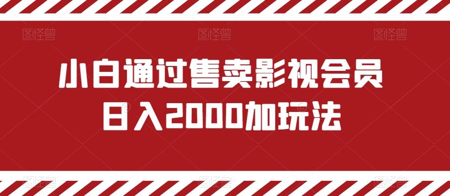 小白通过售卖影视会员日入2000加玩法-kf网创
