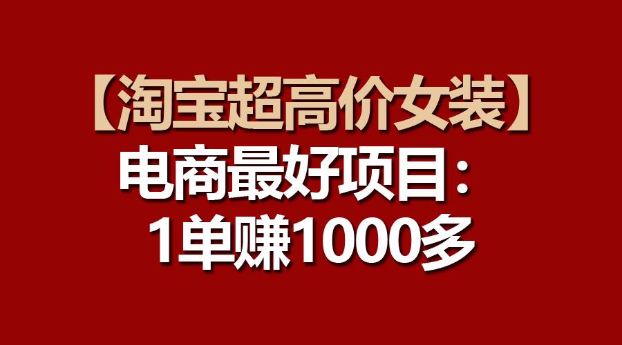 【淘宝超高价女装】电商最好项目：一单赚1000多-kf网创