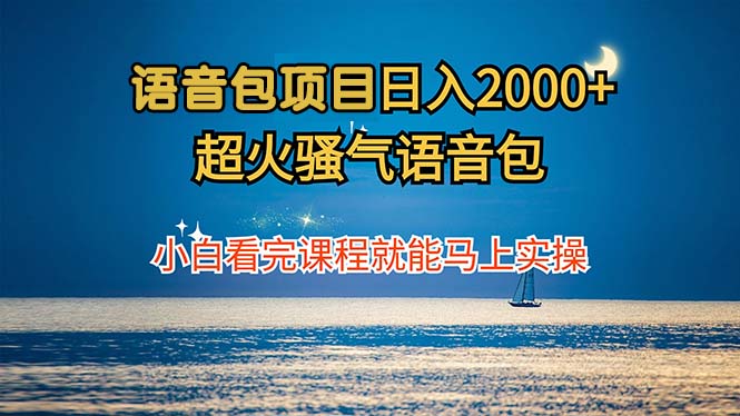 语音包项目 日入2000+ 超火骚气语音包小白看完课程就能马上实操-kf网创