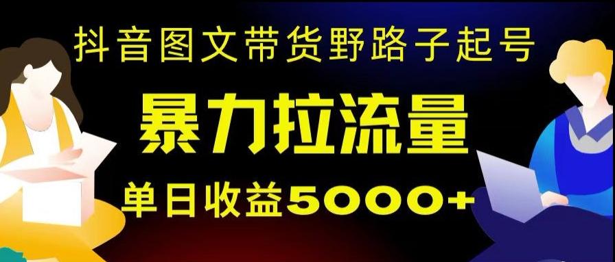 抖音图文带货暴力起号，单日收益5000+，野路子玩法，简单易上手，一部手机即可【揭秘】-kf网创