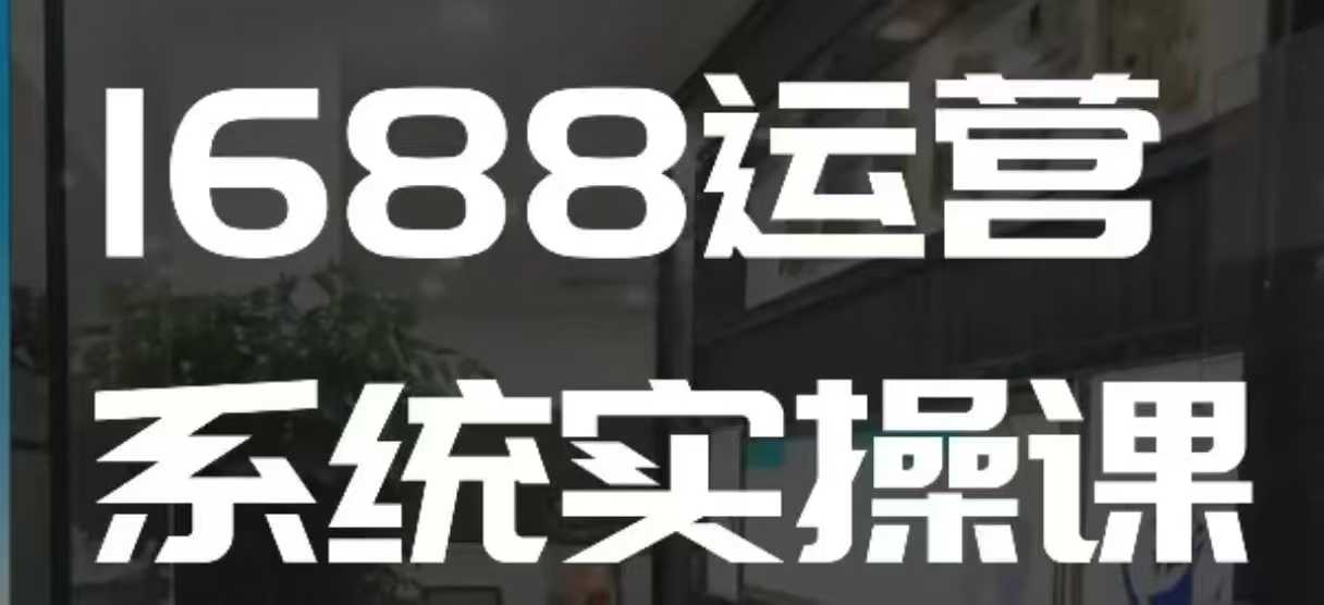 1688高阶运营系统实操课，快速掌握1688店铺运营的核心玩法-kf网创