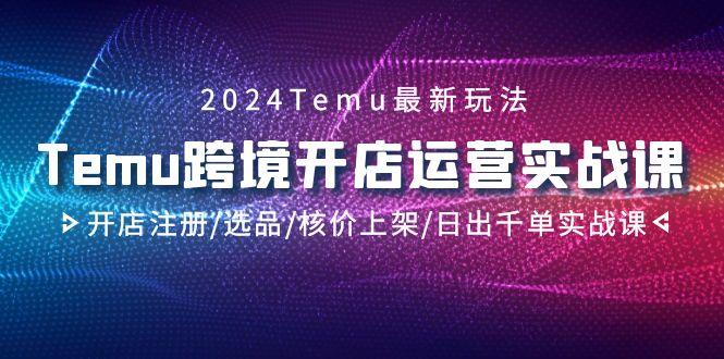 2024Temu跨境开店运营实战课，开店注册/选品/核价上架/日出千单实战课-kf网创