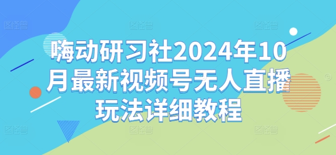 嗨动研习社2024年10月最新视频号无人直播玩法详细教程-kf网创