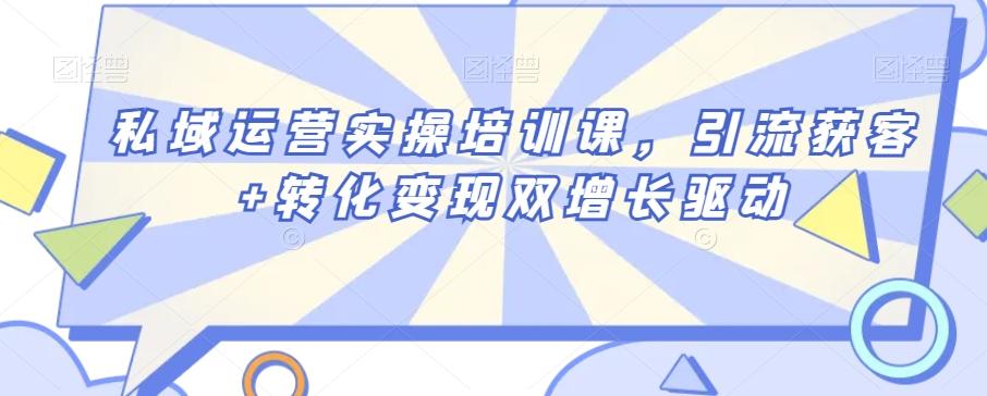 私域运营实操培训课，引流获客+转化变现双增长驱动-kf网创