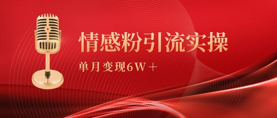 (9473期)单月变现6w+，情感粉引流变现实操课-kf网创
