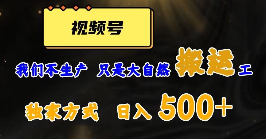 视频号轻松搬运日赚500+，一个1分钟1条原创视频【揭秘】-kf网创