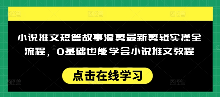 小说推文短篇故事混剪最新剪辑实操全流程，0基础也能学会小说推文教程，肯干多发日入多张-kf网创