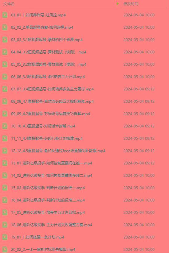 图片[1]-2024单品正价起号，直播素材投流选品：选品课+投流课+素材课+卡首屏/100节-kf网创