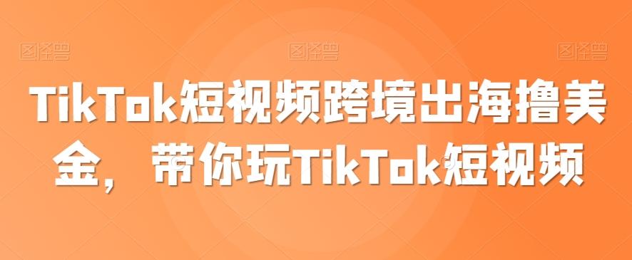 TikTok短视频跨境出海撸美金，带你玩TikTok短视频-kf网创
