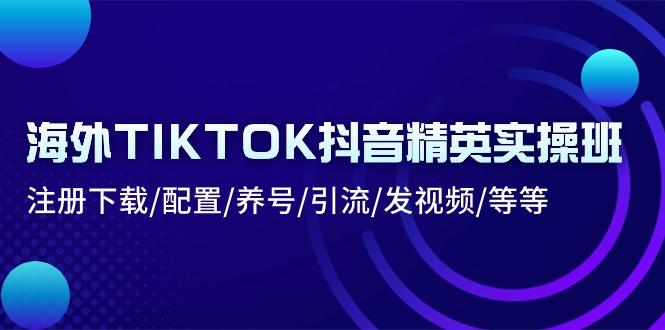 海外TIKTOK抖音精英实操班：注册下载/配置/养号/引流/发视频/等等-kf网创