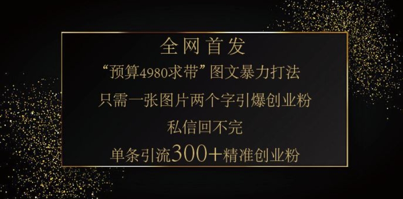 小红书神奇图片引流法，只需一张图，就能单条笔记凭借此方法，轻松引流 300 + 精准创业粉-kf网创
