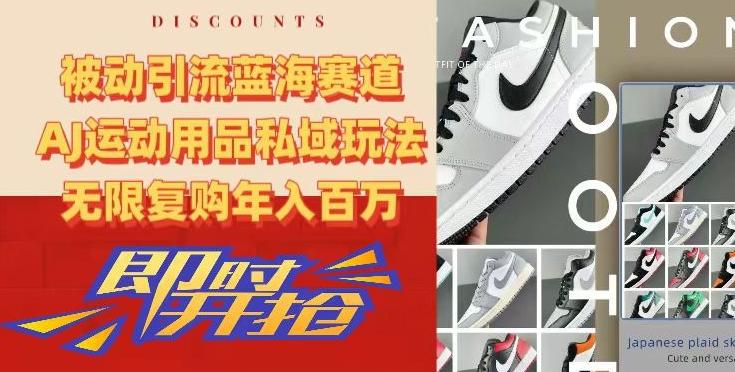 被动引流蓝海赛道，AJ运动用品私域玩法，无限复购年入百万【揭秘】-kf网创