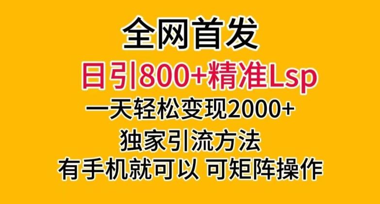 全网首发！日引800+精准老色批，一天变现2000+，独家引流方法，可矩阵操作【揭秘】-kf网创