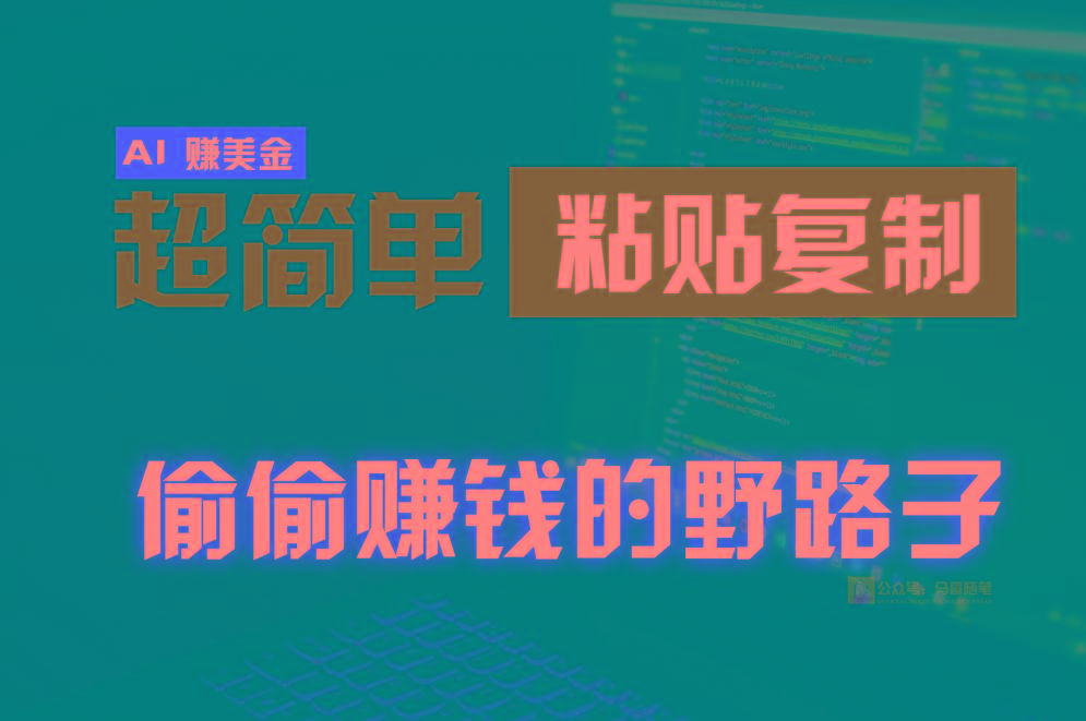 偷偷赚钱野路子，0成本海外淘金，无脑粘贴复制，稳定且超简单，适合副业兼职-kf网创