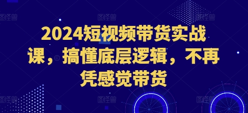 2024短视频带货实战课，搞懂底层逻辑，不再凭感觉带货-kf网创
