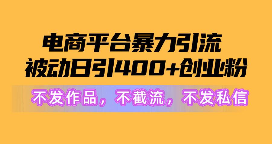电商平台暴力引流,被动日引400+创业粉不发作品，不截流，不发私信-kf网创