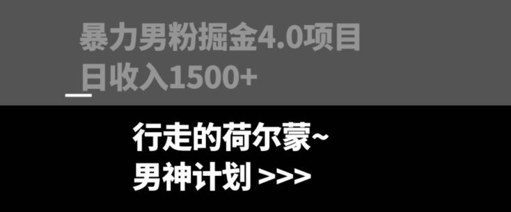 暴力男粉掘金4.0项目不违规不封号无脑复制单人操作日入1000+-kf网创
