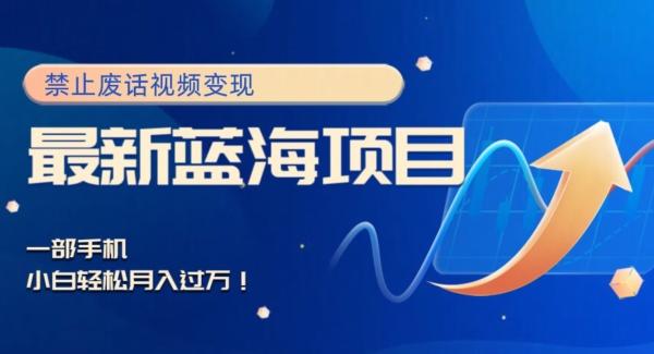 最新蓝海项目，靠禁止废话视频变现，一部手机，小白轻松月入过万！-kf网创