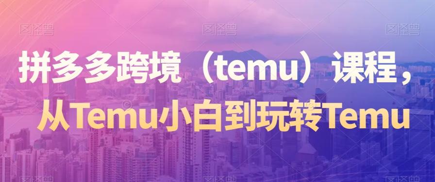 拼多多跨境（temu）课程，从Temu小白到玩转Temu-kf网创